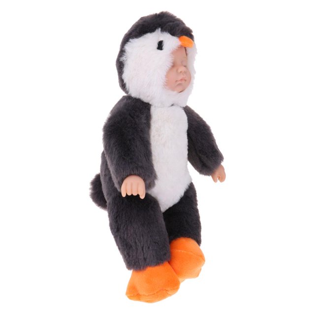 Hot Lindo Peluche Durmiente Baby Shots Relleno Animales Durmiendo Bebé Acompañar Regalos de Juguete (Pingüino) Macarena Muñeca de peluche