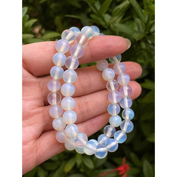 Opalite Crystal Bead Bracelet 8mm, Wholesale Genuine Opalite Stretch Gemstone Bracelet, Gift for Men & Women (1)