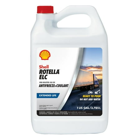 (9 pack) (9 Pack) Shell Rotella ELC Extended Life 50/50 Antifreeze, 1 Gallon