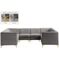 thumbnail image 3 of Meridian Furniture Alina Grey Velvet Modular Sectional, 3 of 20