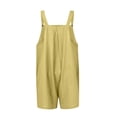 thumbnail image 3 of Defitshape Women's Summer Jumper Cotton Romper Cute Comfy Casual High Waist Soft Pocket Button Loose Playsuit Style12 10, 3 of 4