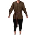 thumbnail image 4 of Mens Pantalones Casuales Suéter Sólido de Manga Larga Blusa Elástica de la Cintura Capris, con Bolsillos para el Uso Diario, 4 of 9