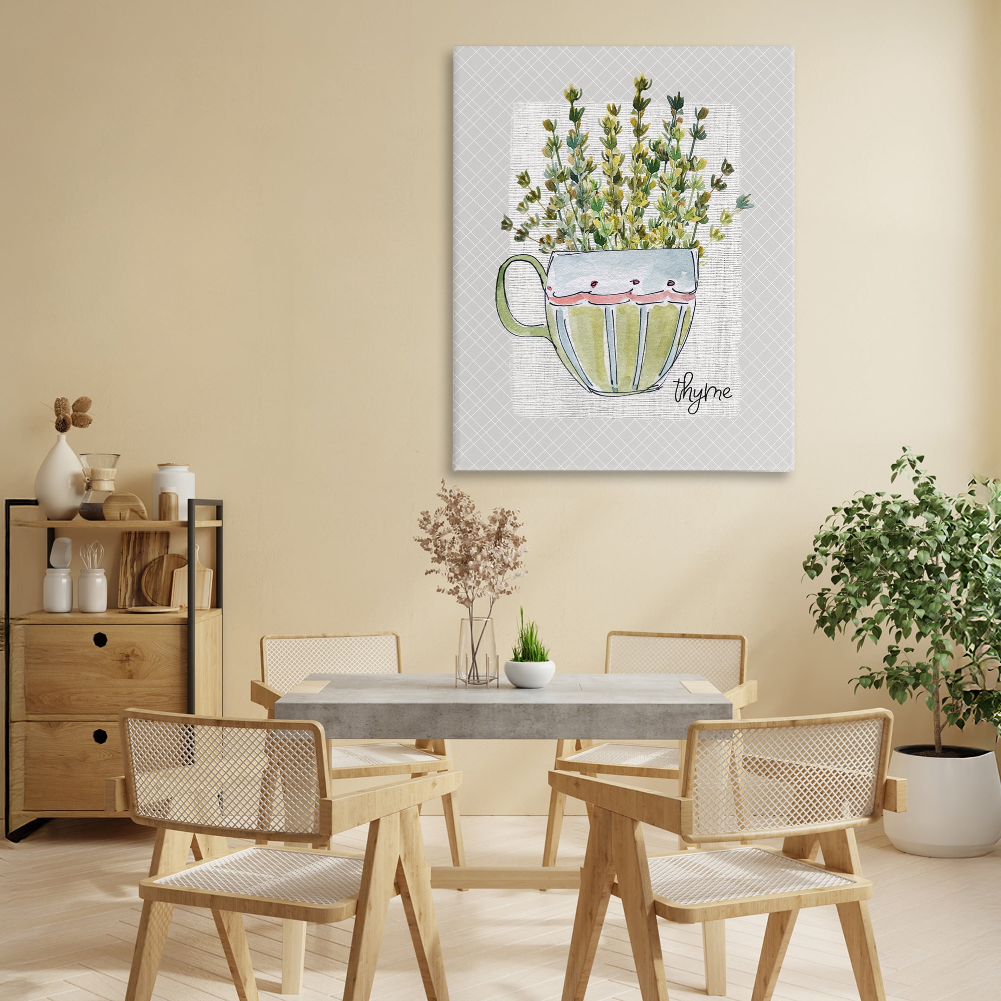 Stupell Industries Thyme Herb Mug Canvas Wall Art, design by Livi Finn