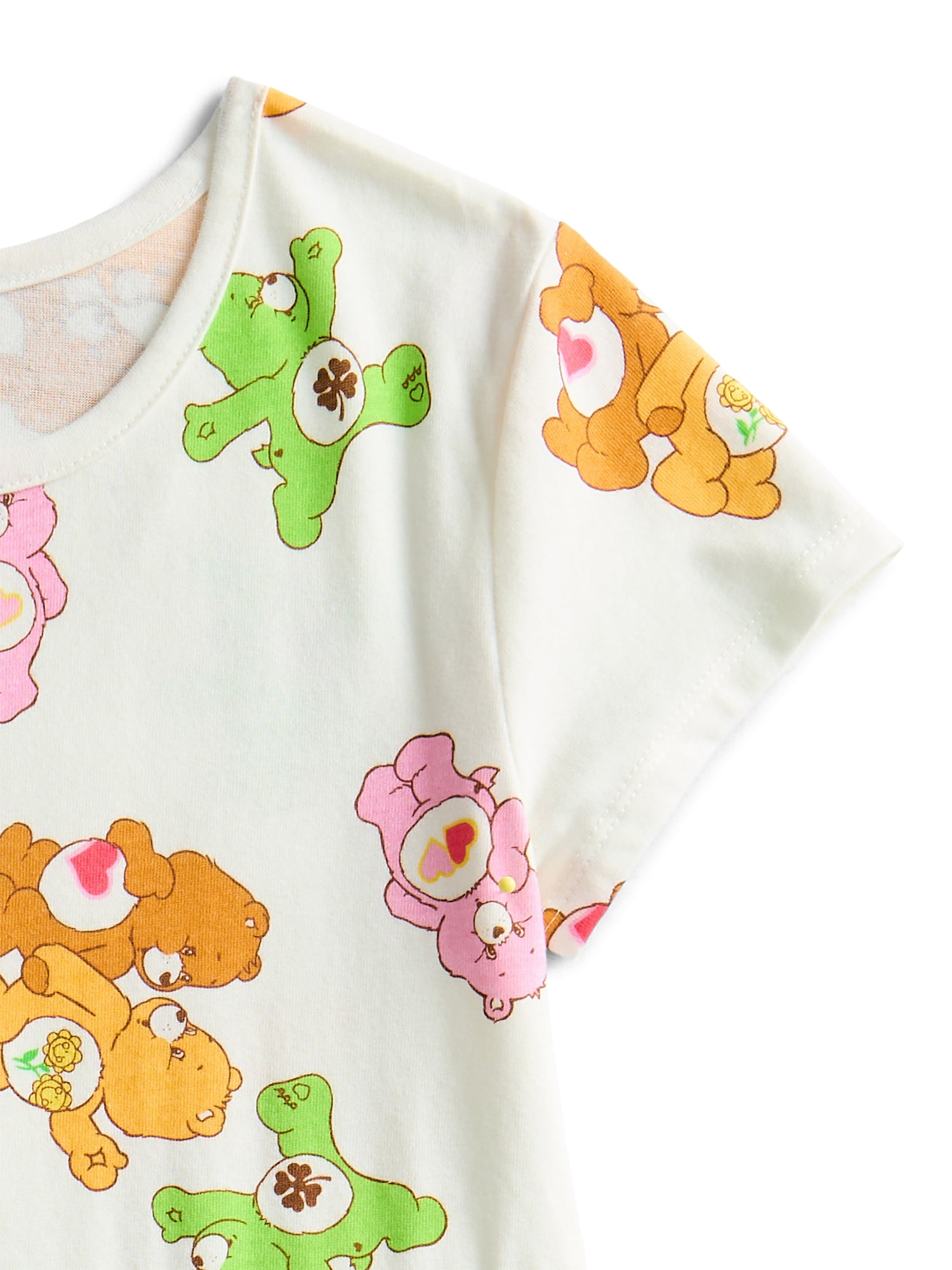 Care Bears Girls Allover Print Dress with Short Sleeves, Sizes 4-12