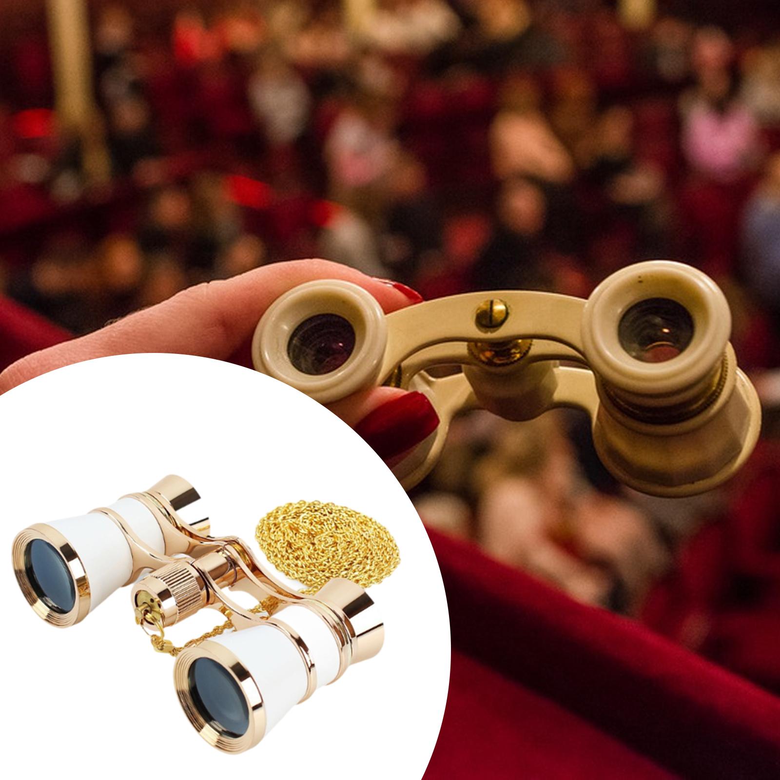 Wzmzjy 3x25 Theater Binoculars Multifunctional Telescope for Travel Musical Concert White