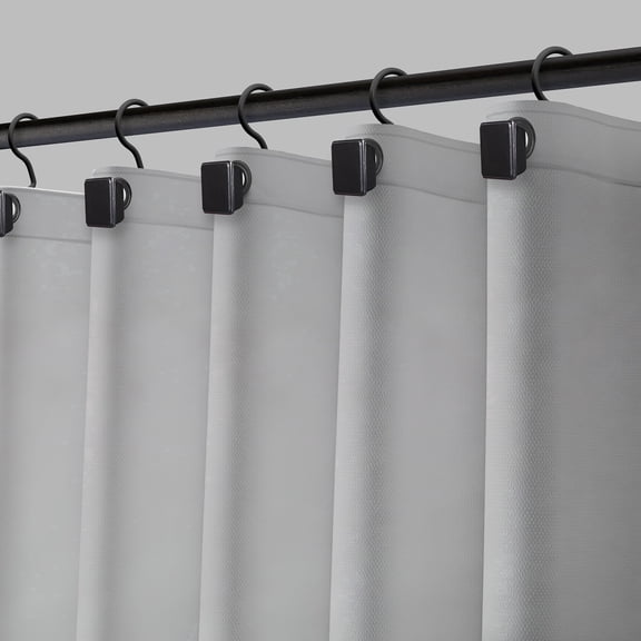 Moorefield Solid PEVA Shower Liner with Black Grommets, Soft-Touch, 72" x 72", Gray