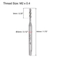 thumbnail image 2 of Unique Bargains M2 x 0.4 Spiral Flute Thread Tap, Metric Machine Threading Tap HSS Cobalt Uncoated, Round Shank with Square End, 2 of 7