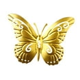 thumbnail image 2 of Decoración de pared de mariposa de metal, valla al aire libre, escultura de pared de mariposas 3D decoración colgante para la sala de estar para un oro, 2 of 8