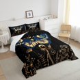thumbnail image 4 of Juego de cama Twin,Juego de edredón de flores botánicas para adultos Mujeres Hombres 2Pcs,Negro, 4 of 6