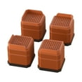 thumbnail image 2 of CoudarTitie 4 Pieces Bed Risers Chair Leg Lift Risers Multipurpose Shock Absorption Raisers Chair Leg Extenders for Washers Appliance Use Brown, 2 of 9