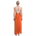 thumbnail image 2 of iefiel Robe de Danse Lyrique Sans Manches avec Strass Scintillants, Robe Maxi Fendue, Orange TTG, 2 of 5