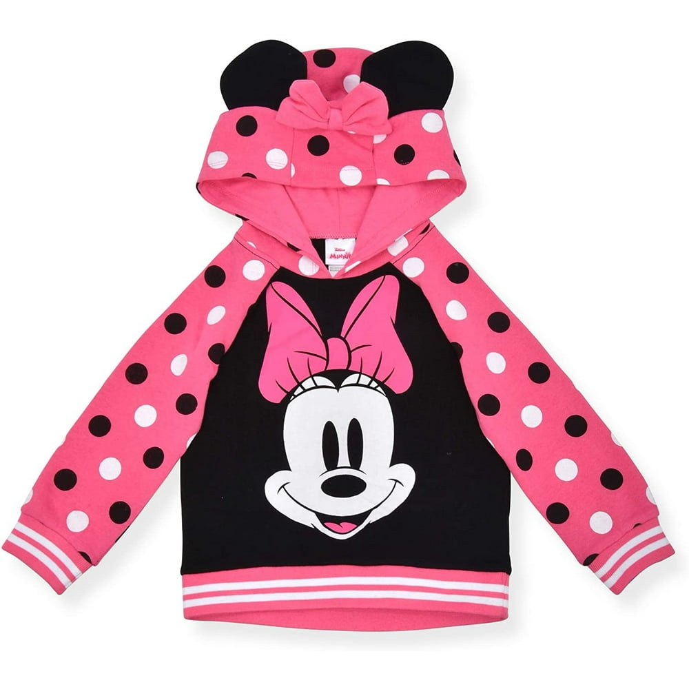 Disney Disney Minnie Mouse Girls Polka Dot Hoodie with Ears and Bow
