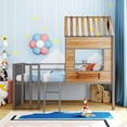 thumbnail image 2 of imerelez Metal Twin size Loft Bed with Roof, Window, Guardrail, Ladder Silver, 2 of 9