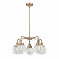 Innovations Lighting  Beacon - 5 Light 24" Stem Hung Chandelier Clear/Antique Copper