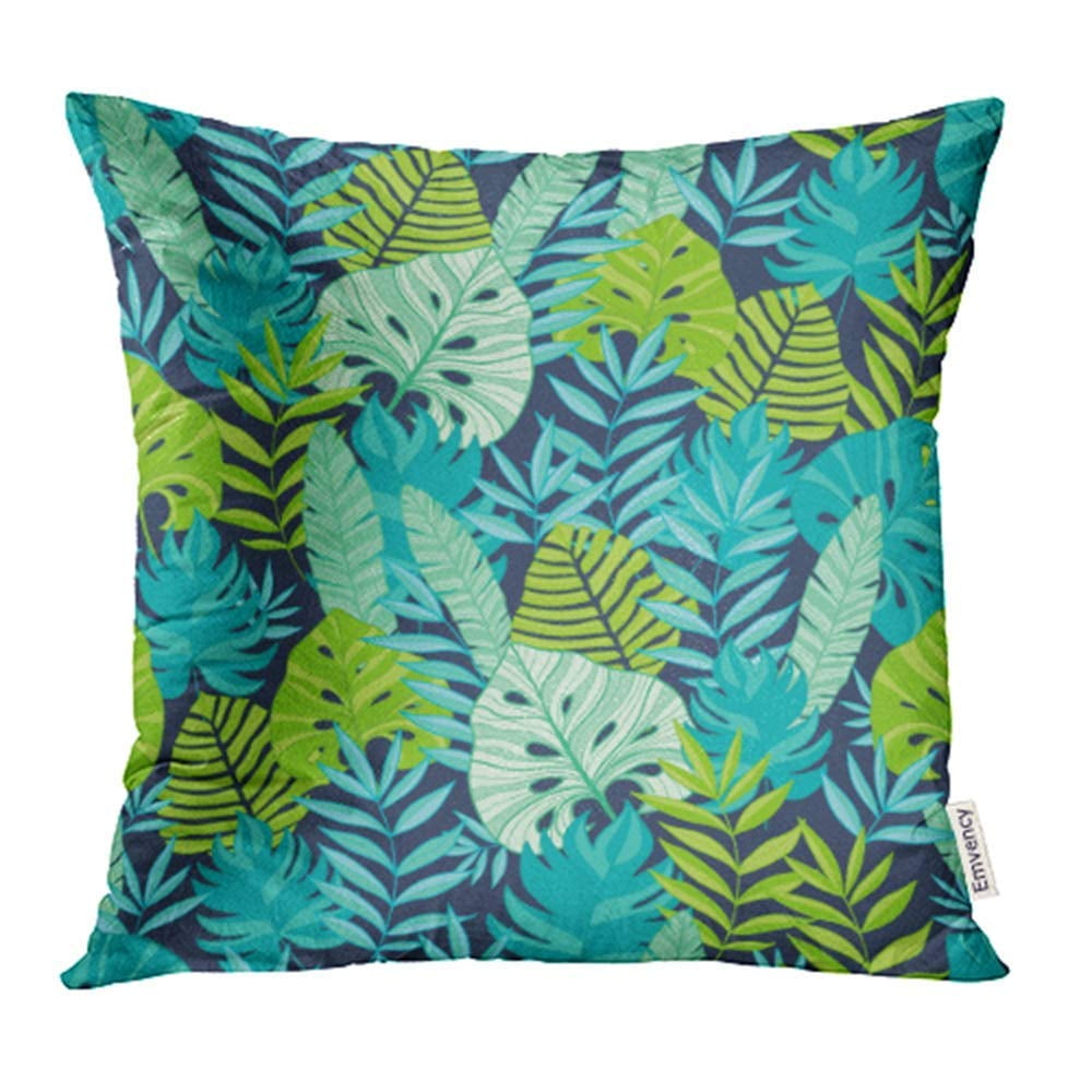 ARHOME Green and Navy Blue Scattered Tropical Summer Hawaiian with