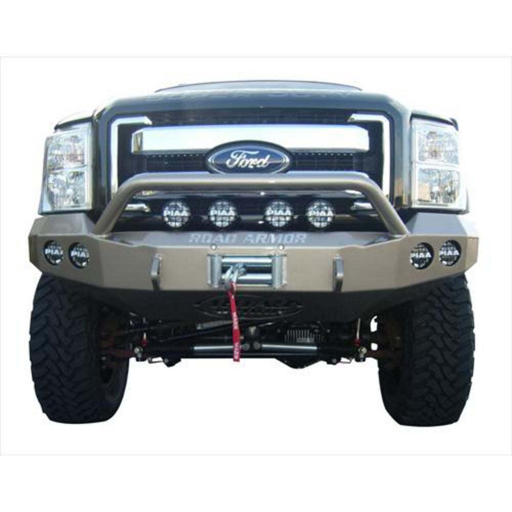 Road Armor Front Stealth Winch Bumper PreRunner Round Light Port in