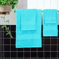 thumbnail image 4 of MALLONI HOME Ultra Soft 6 Pack Cotton Towel Set, Contains 2 Bath Towels 28x55 inch, 2 Hand Towels 16x24 inch & 2 Wash Coths 12x12 inch, Ideal for Everyday use, Compact & Lightweight - Turquoise Blue, 4 of 8