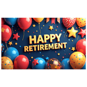 LUUFILx Retirement Backdrop Banner Blue Balloons Stars Decoration Party Supplies Celebration Background Happy Retirement New Journey Photography Props Decorations