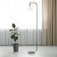 thumbnail image 5 of Simple Designs 63" Antique Style Industrial Iron Lantern Floor Lamp with Glass Shade, Chrome, 5 of 13