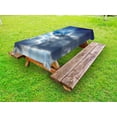 thumbnail image 1 of Landscape Outdoor Tablecloth, Sunshine Sun Rays Breaking Through Huge Dark Clouds View Landscape Artful Picture, Decorative Washable Fabric Picnic Tablecloth, 58 X 120 Inches, Gray Blue, by Ambesonne, 1 of 2