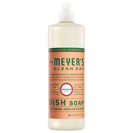 Mrs. Meyer's Clean Day Liquid Dish Soap, Geranium Scent, 16 Fl Oz Bottle