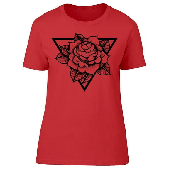 Rose Flower Triangle T-Shirt Women -Image by Shutterstock, Female 3X-Large