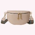 thumbnail image 3 of 012 Bolso Cintura Tejido Pu Moderno Y Versátil Bolso Cruzado Un Hombro (beige), 3 of 9