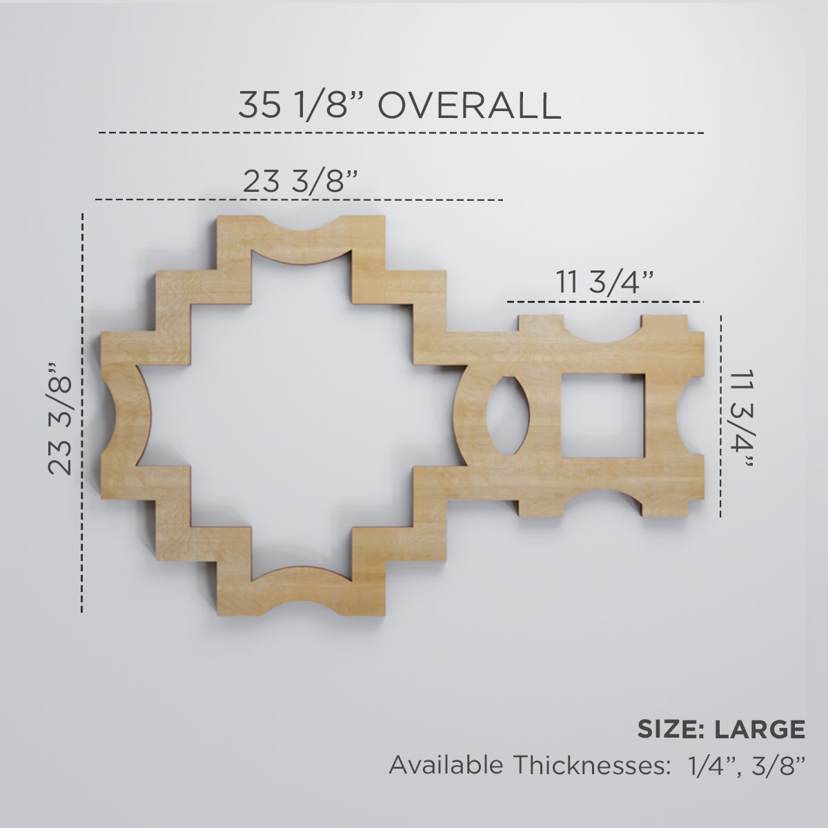 Ekena Millwork 35 1/8"W x 23 3/8"H x 1/4"T Large Cordova Decorative Fretwork Wood Wall Panels, Birch