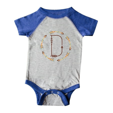 

Inktastic D Monogram Letter Tribal Wreath Gift Baby Boy or Baby Girl Bodysuit
