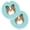 Blue, variant on Checkerboard Lime Green Papillon Set of 2 Cup Holder Car Coaster