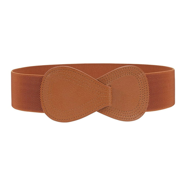 Women Belt High Elasticity Cross Bow Wide Band Solid Color Anti