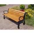 thumbnail image 1 of Jayhawk PB 6CEDBFHER Heritage Bench with Black Frame, Cedar - 6 ft., 1 of 1