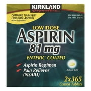 KS Low Dose Aspirin 81 mg 365 Tablets (Pack of 2)