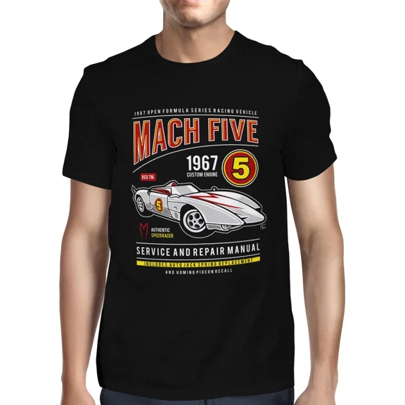 Mach 5 Car Retro Racing Vehicle Graphic Mens Humor Unisex T-Shirt up to size 5XL