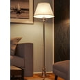 thumbnail image 5 of Kenroy Home Spyglass 59.5'' Floor Lamp with Off-White Fabric Empire Shade Traditional Floor Light Fixture for Living Room, Bedroom, or Office, Brushed Steel, 5 of 8