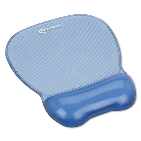 Gel Bases - Innovera Gel Mouse Pad w/Wrist Rest, Nonskid Base, 8-1/4 x 9-5/8, Blue
