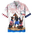 thumbnail image 3 of Camisetas estampadas en 3D con la bandera de EE. UU. a la moda para hombres, ropa divertida con estampado de perro y animal, camisetas hawaianas de manga corta para playa, vacaciones, Y2k, 3 of 5