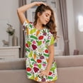 thumbnail image 3 of Fotbe Cartoon Vegetables Bata de Dormir para Mujer con Estampado, Camisón de Algodón de Manga Corta, Ropa de Dormir Casual, 3 of 6