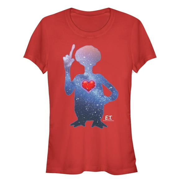 Junior's E.T. the Extra-Terrestrial Galactic Alien Heart Graphic Tee Red 2X Large
