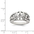 thumbnail image 5 of 925 Sterling Silver Antiqued Masonic Ring Size 10, 5 of 6