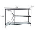 thumbnail image 3 of DecMode 32" x 48" Black Metal Industrial Console Table, 3 of 9