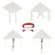 thumbnail image 1 of Kit para hacer cometas (4 unidades) de poliéster en blanco con hilo para niños., 1 of 7