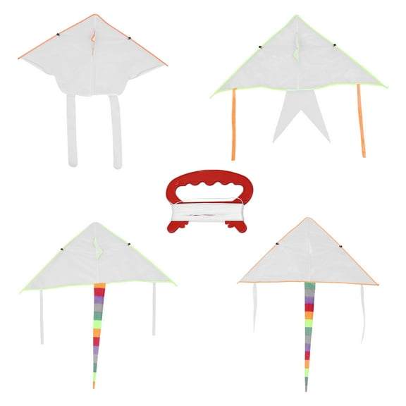COSMOBETTY Blank White Kite for Kids with Lightweight Polyester and Fiberglass Material Great for Outdoor Activities and DIY Projects 4 Sets