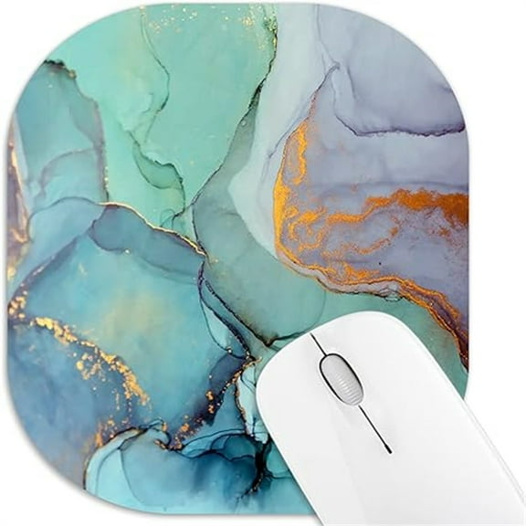 Mouse Pad, Mini Mousepad, Marble Mouse Pads, Mouse Pads for Desk Office Laptop Round Mouse Pad Computer Mouse Pad with Non-Slip Base Small Mousepad 6×7 inches