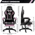 thumbnail image 6 of 450lbs Massage Gaming Chair PC Office Chair with Massage Lumbar and Footrest, Linkage Armrest, High Back Ergonomic Desk Chair Ergonomic PU Leather Executive Computer Chair Lumbar Support for Women Men, 6 of 7