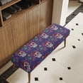 thumbnail image 4 of Psesaysky Purple Sugar Skull Print Bench Covers Slipcover Decorative Stretch Bench Cushion Cover with Elastic Band Rectangle Chair Cover for Home Patio, Living Room, 4 of 7