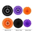 thumbnail image 2 of MYUNNIL Hanging Honeycomb Paper Fans, 6 Pcs Black Orange Purple Hollow Design Round Folding Fans Decoration Set, Lightweight Foldable Halloween Ceiling Ornaments for Wall Outdoor Party Supplies, 2 of 7