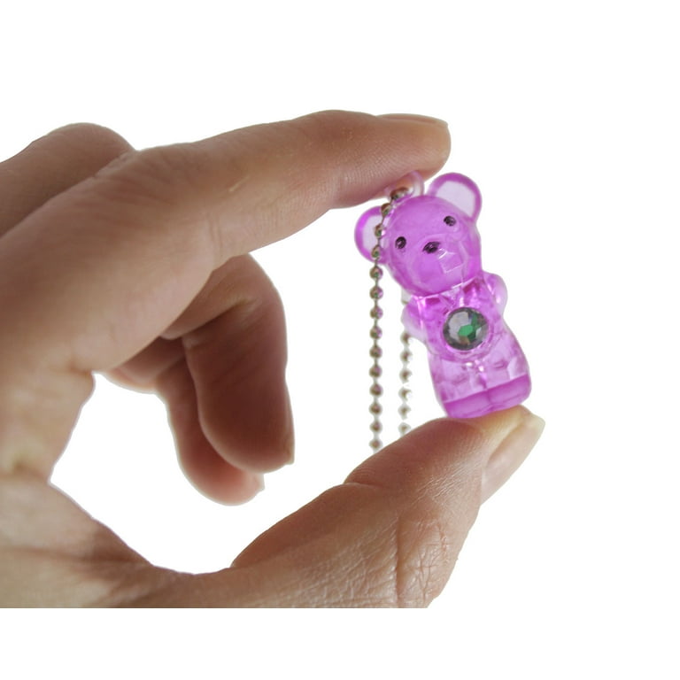 100 Cute Birthstone Bear Figurines With Clip Keyring - Mini