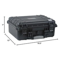 17" Black Weatherproof Equipment Case, made of Polypropylene Plastic with Foam Insert, 16.5" X 14" X 7"