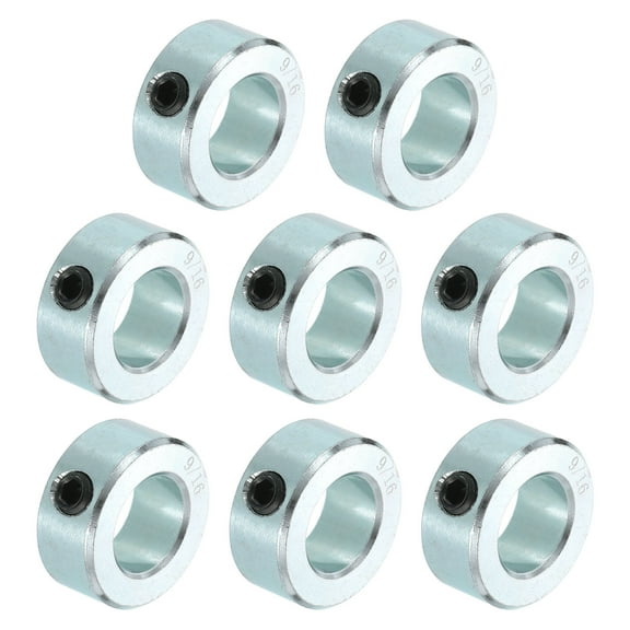 8pcs Set Screw Collars 9/16" Bore Carbon Steel Shaft Collars, 1" OD, 7/16" Width Lock Axle Collar Clamp